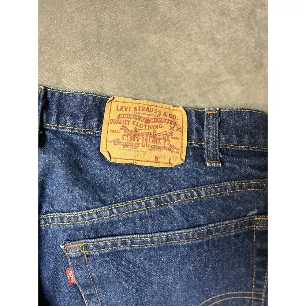 Vintage Levis 505 20505‎ 0217 Red Tab Jeans 1980’s 38x32
